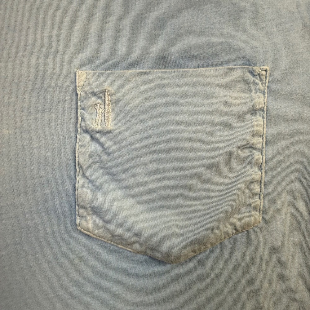 Johnnie-O Mens 3XL Blue Cotton Short Sleeve Pocket T-Shirt Crewneck Logo - Picture 2 of 4